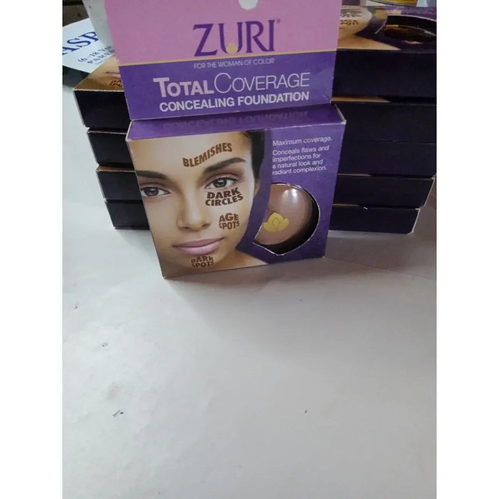 Zuri Total Coverage Concealing Foundation 0.14 Oz. Beige.Woman of Color.10 Pack.